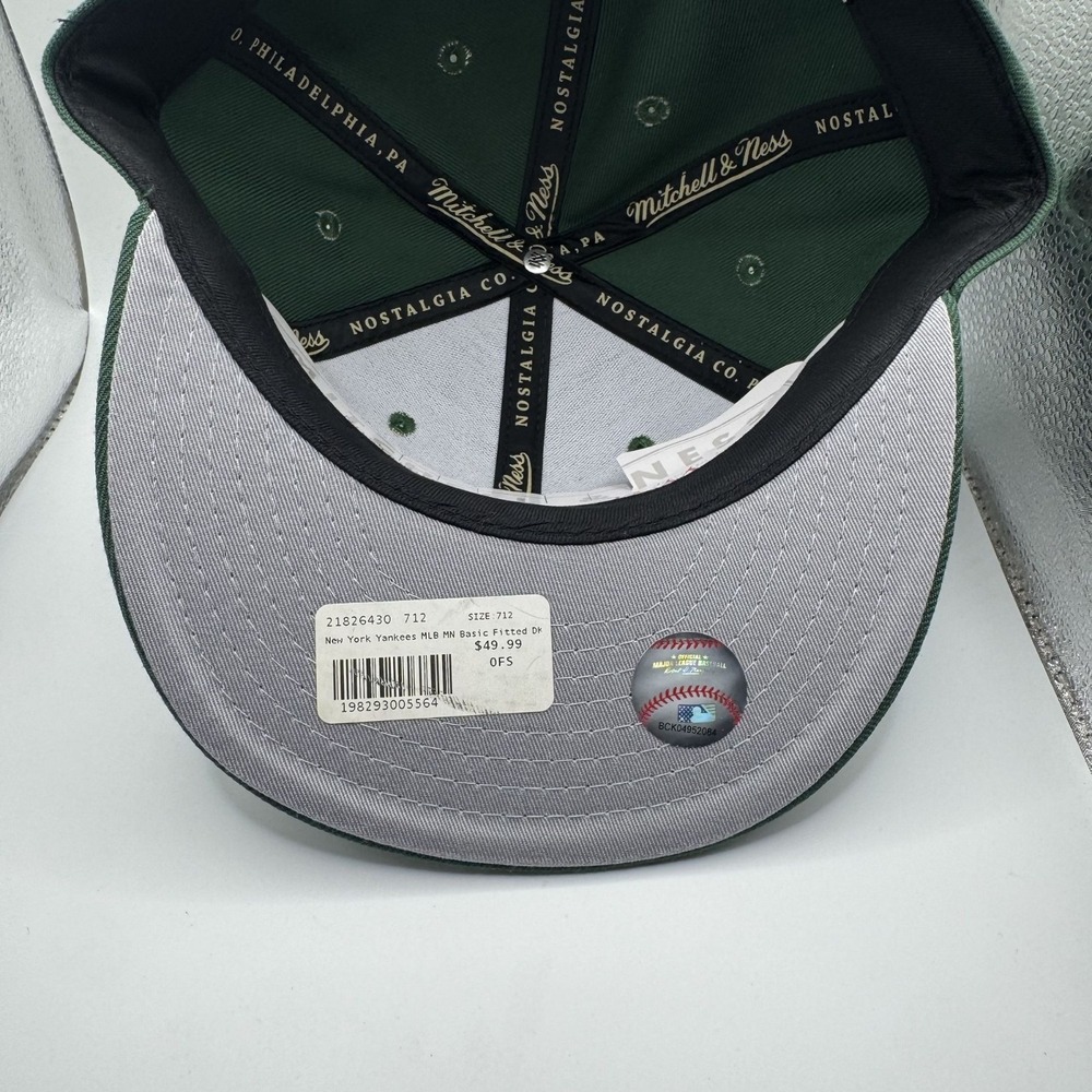 Mitchell & Ness New York Yankees Green Fitted Cap 7 1/2‎ MLB Embroidered Hat - Picture 5 of 5